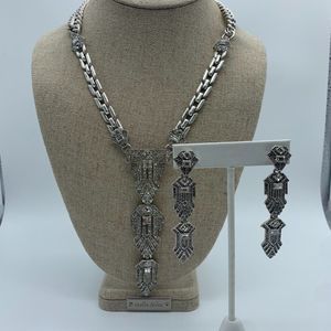 Stella & Dot Set! - Casablanca Long Pave Crystal Necklace & Chandelier Earrings